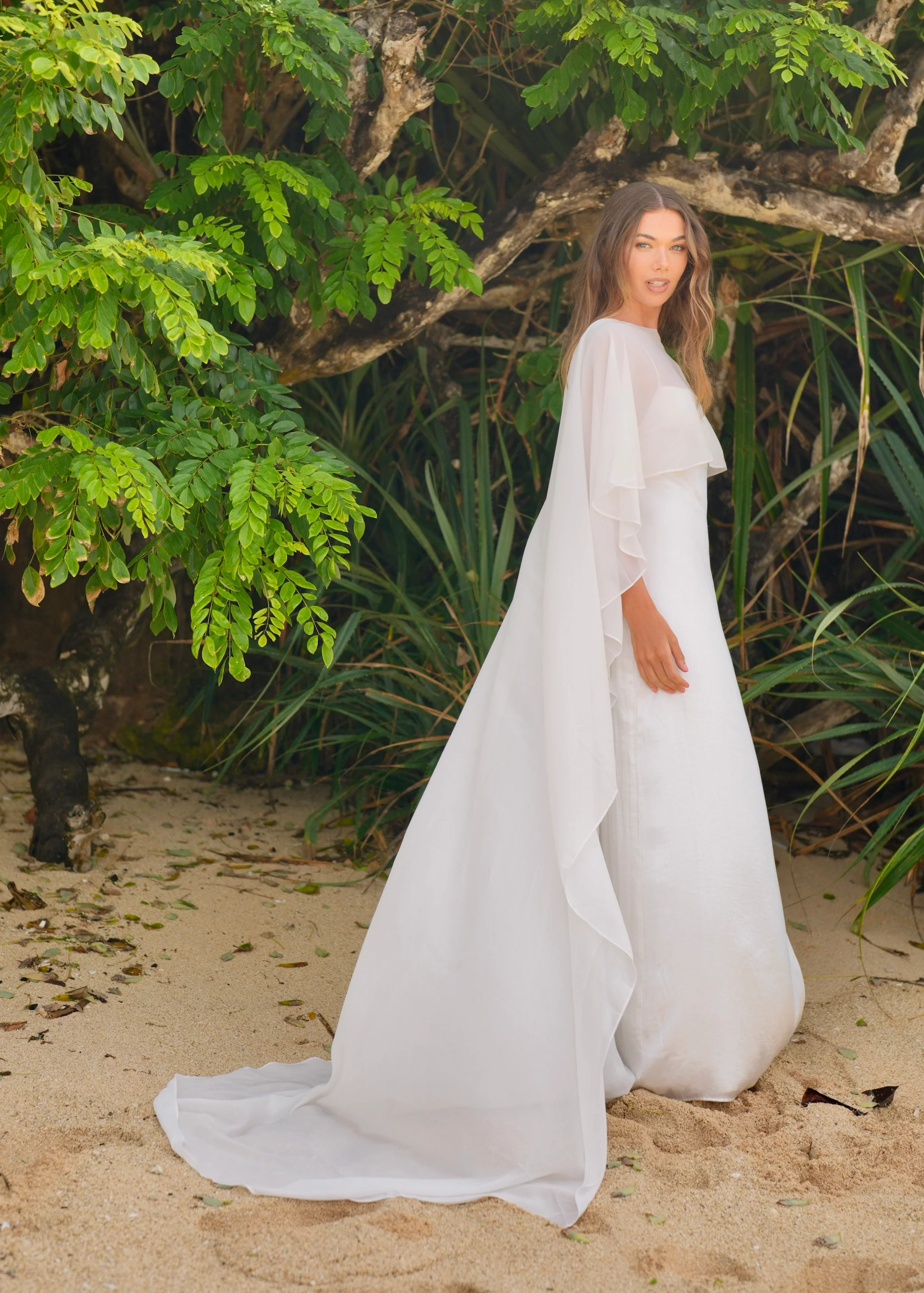 Bridal Chiffon Cape - Image 12