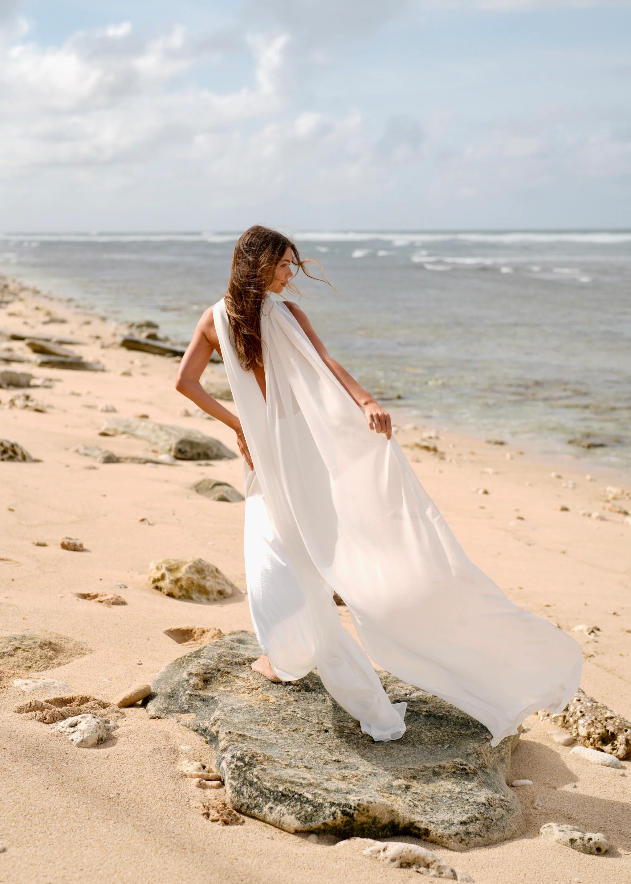 Bridal Chiffon Neck Scarf - Image 3