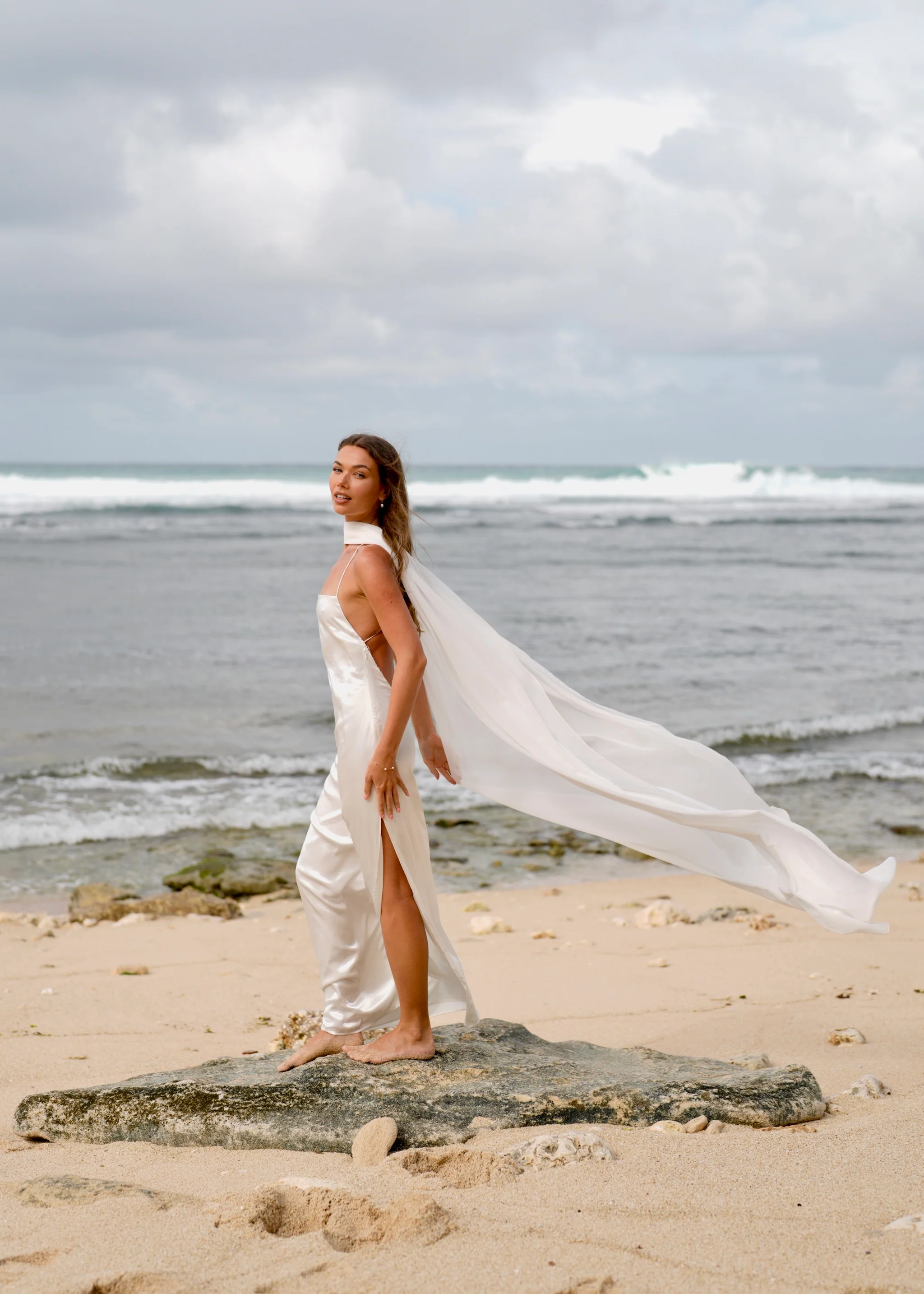 Bridal Chiffon Neck Scarf - Image 6