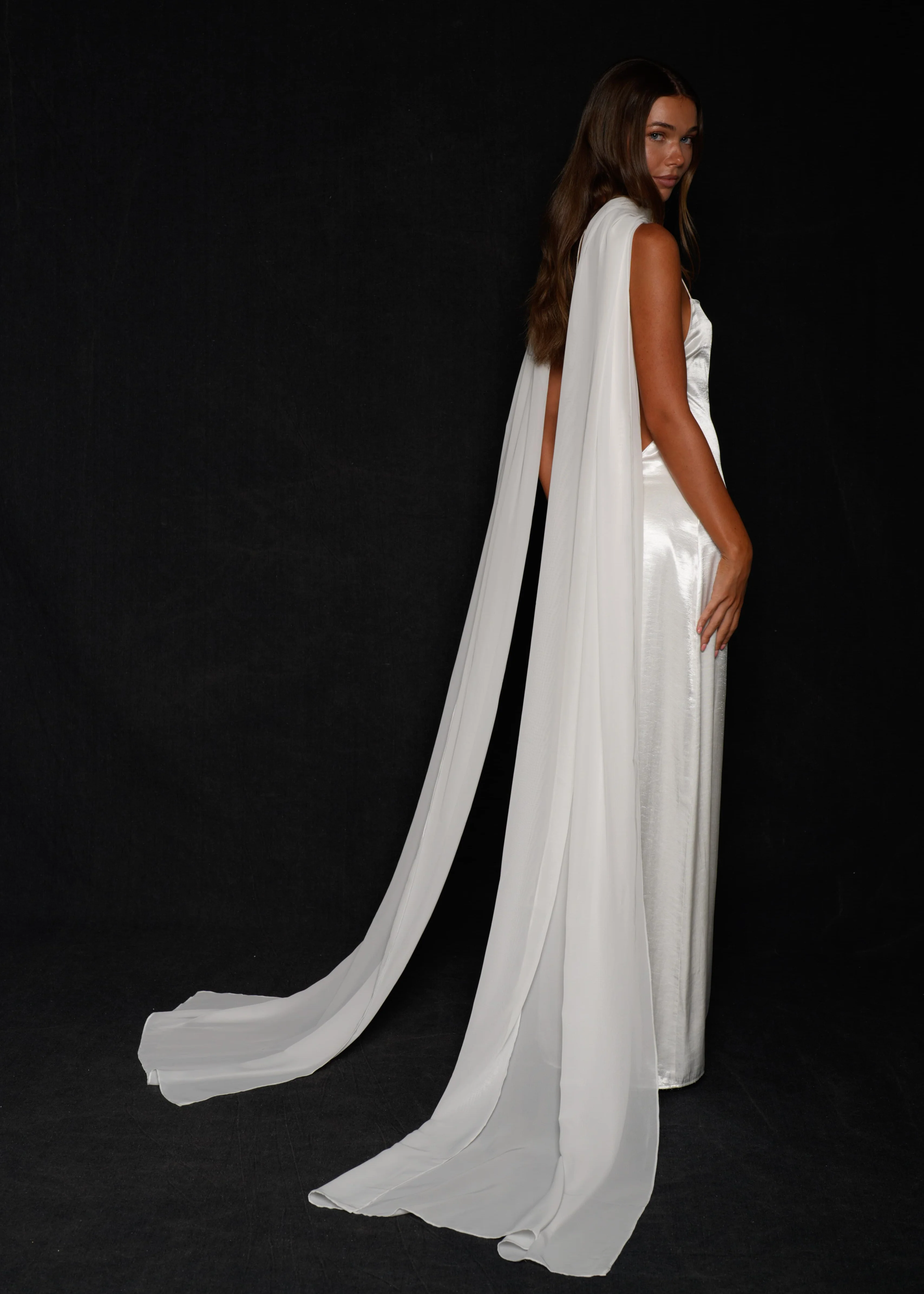 Bridal Chiffon Neck Scarf - Image 7