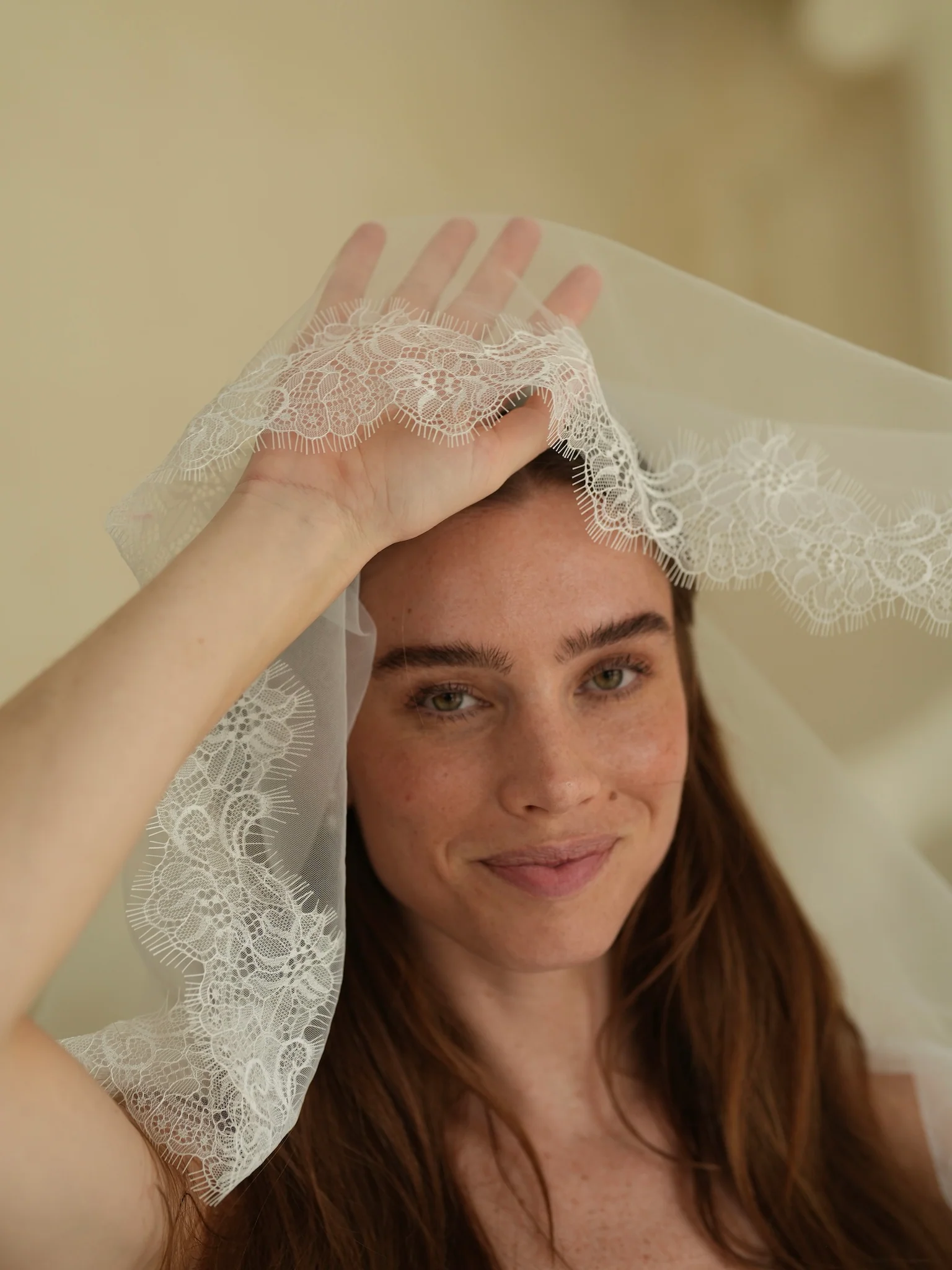 Mini Chantilly Lace Short Two Tier Bachelorette Veil - Image 11